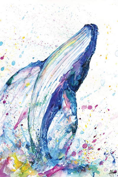 Кит акварелью