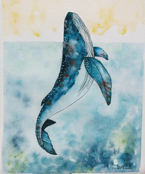 Синий кит рисунок