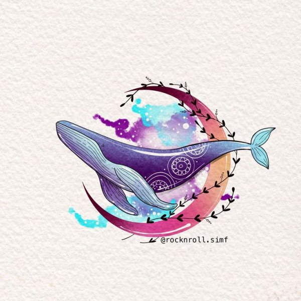 Тату кит эскиз