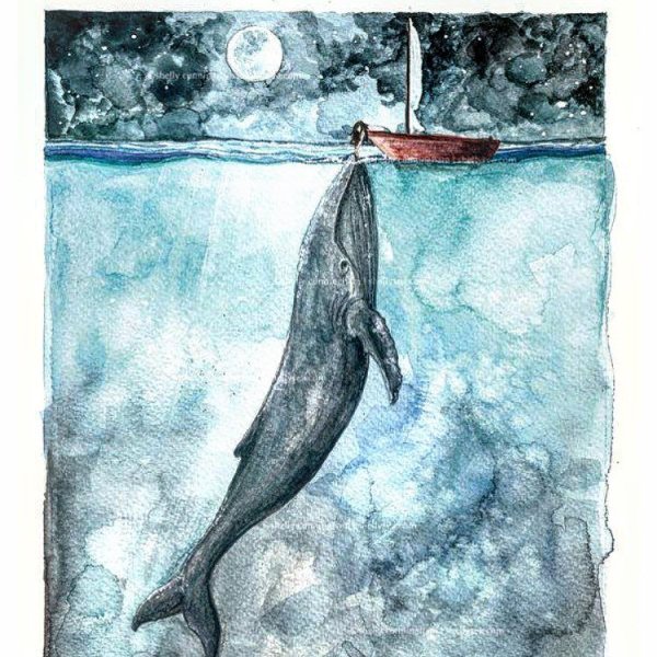 Кит акварелью