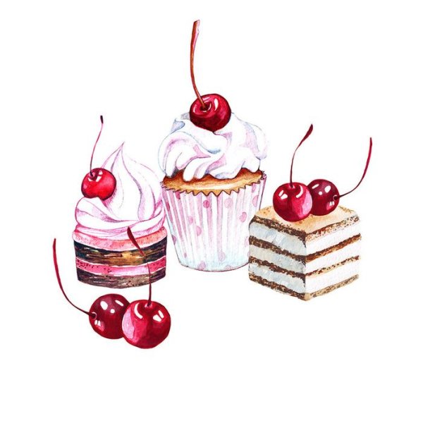 Акварельные пирожные