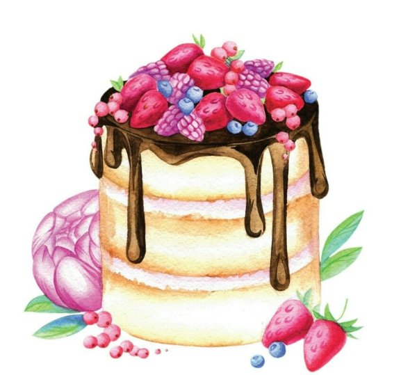 Акварельные сладости для визитки