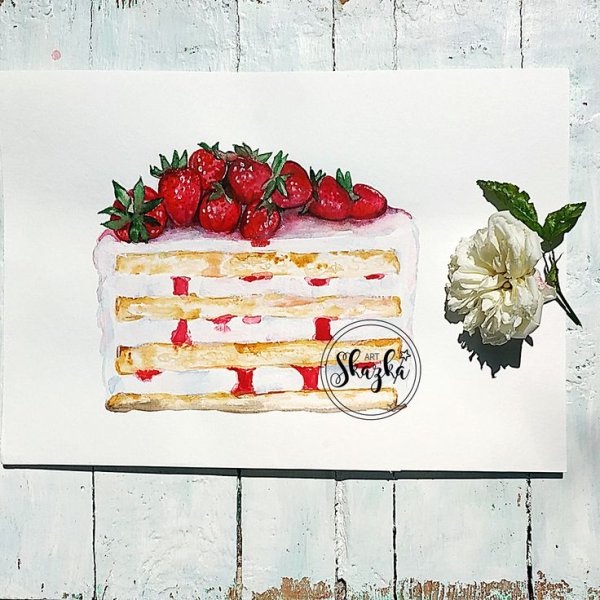 Тортики акварелью для логотипа