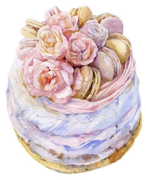 Торт акварель