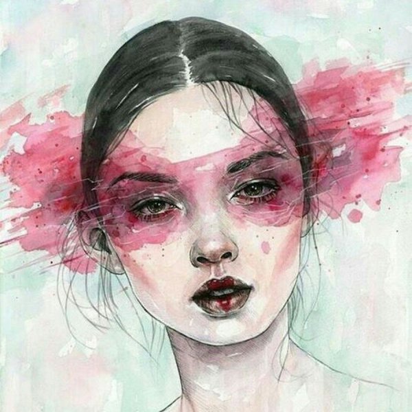 Лицо акварелью