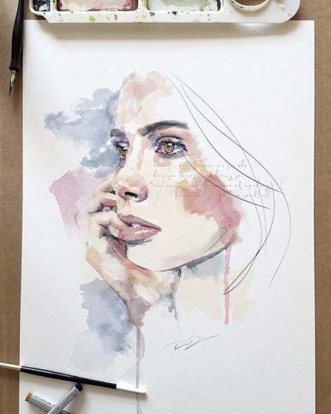 Мирослав Згибай портреты акварелью