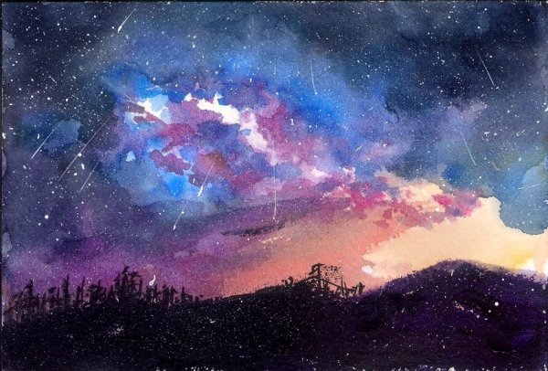 Космос акварелью