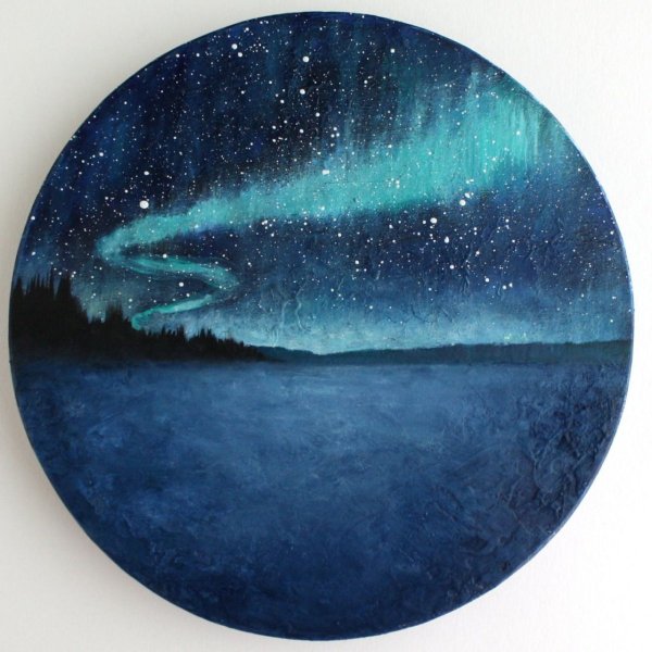 Космический пейзаж акрилом