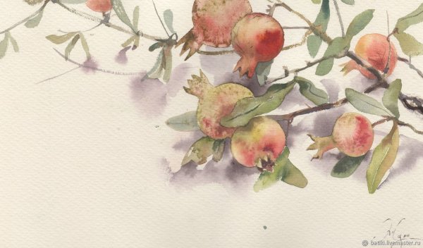 Ветка акварель