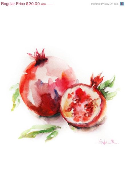 Фрукты акварелью