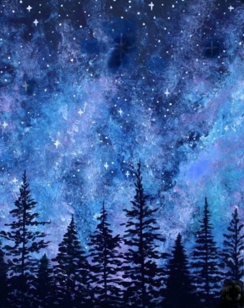 Космическое небо акварелью