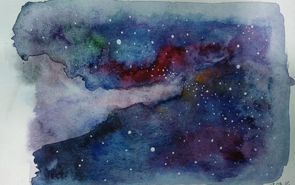 Монотипия звездное небо
