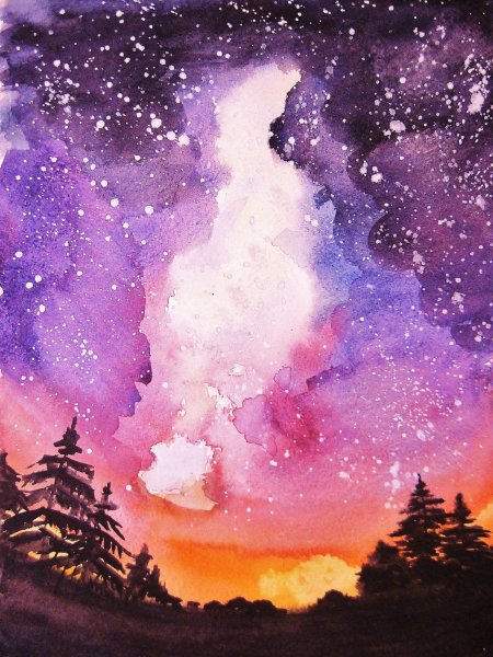 Космос акварель и соль