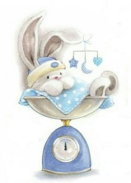 Акварельные зайки для метрики