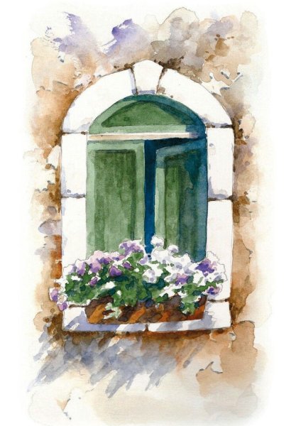 Окно акварель