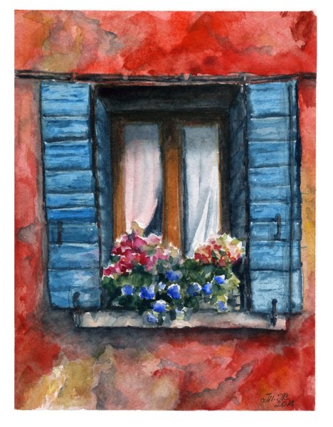 Окно акварель