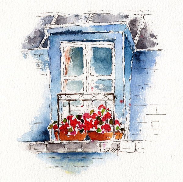Окно акварель