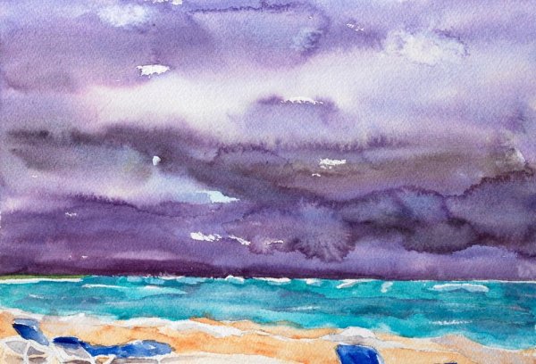 Море акварелью для начинающих