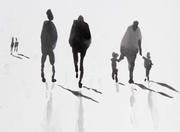 Стаффаж люди акварель