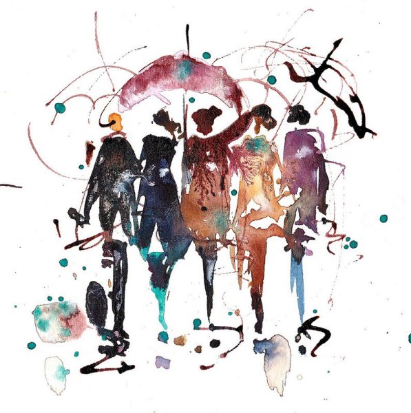 Друзья акварель