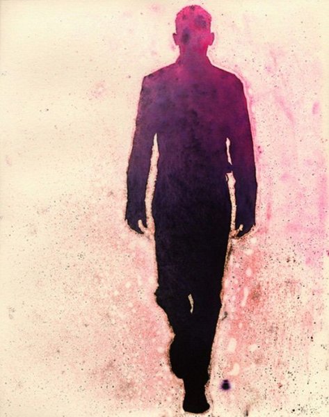 Силуэт мужчины акварель