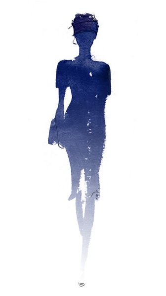 Акварельные силуэты женщин