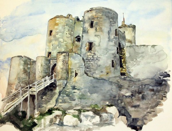 Акварель замки Уэльса