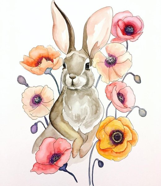 Акварельный заяц
