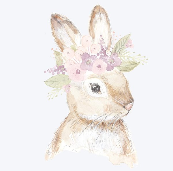 Белый заяц акварель