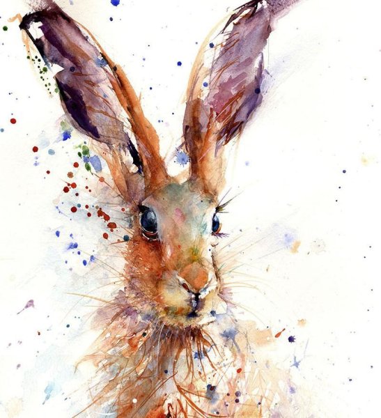 Зайчик акварель
