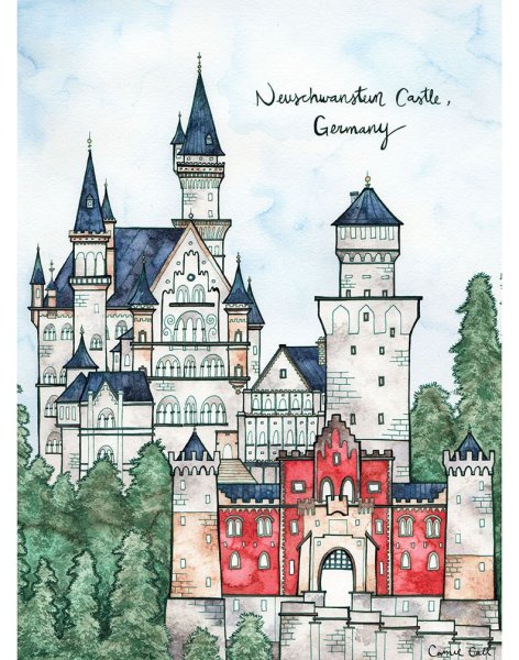 Замок Нойшванштайн скетч