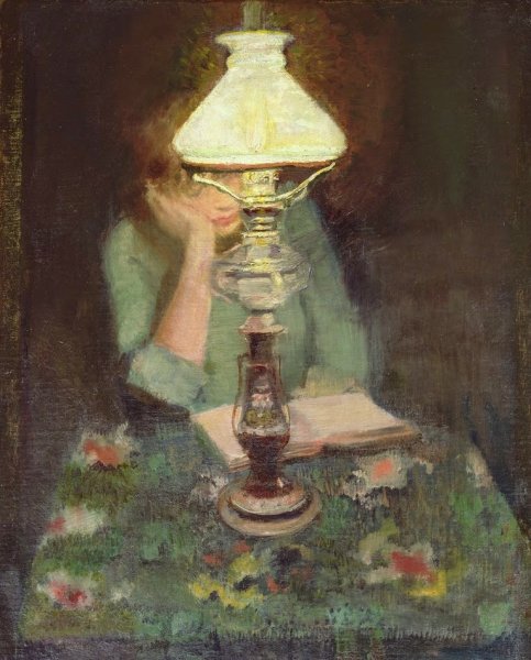 Керосиновая лампа акварелью