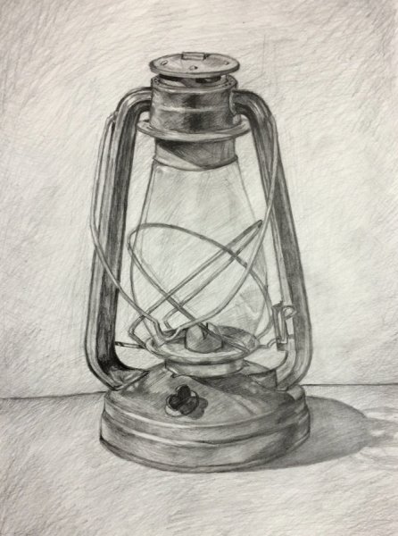 Керосиновая лампа акварелью