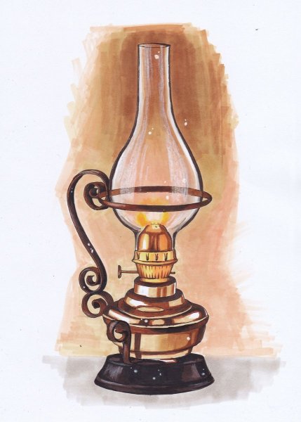 Рисуем керосиновую лампу