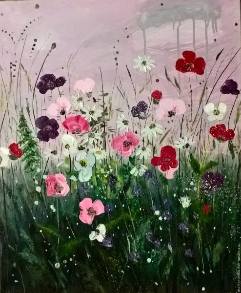 Живопись маслом Цветочная Поляна