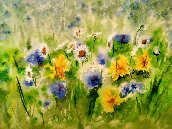 Цветочная Поляна акварель