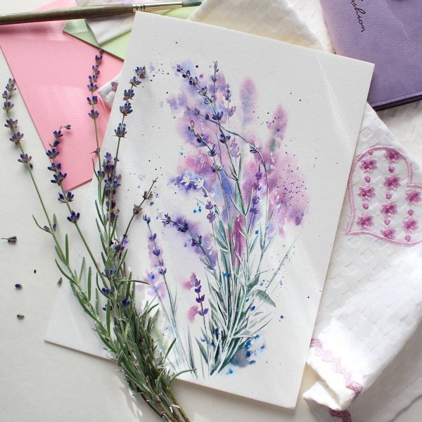 Лавандовая акварель