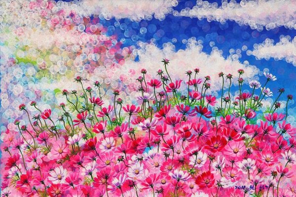 Цветочная Поляна красками