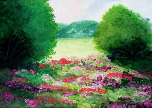 Цветочная Поляна красками