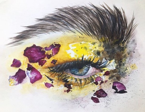 Акварельный макияж глаз