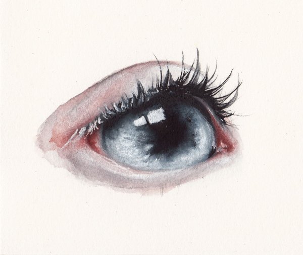 Глаза нос акварелью