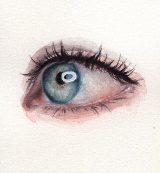 Голубые глаза акварелью