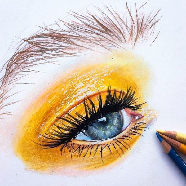 Глаза брови акварель