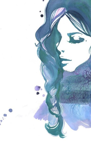 Профиль девушки акварель