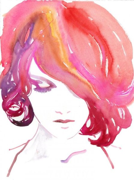Рыжеволосая женщина акварель рисунки