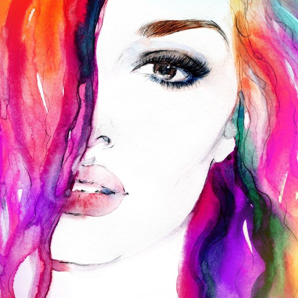 Девушка рисунок красками