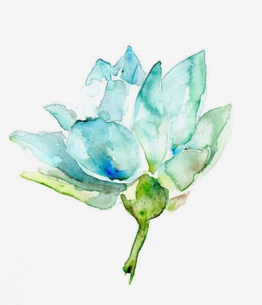 Прозрачные цветы акварелью