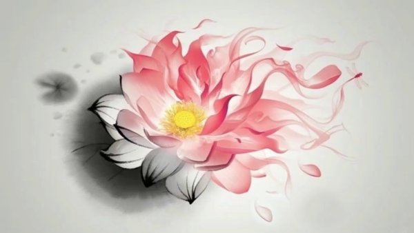 Тату Лотос акварель