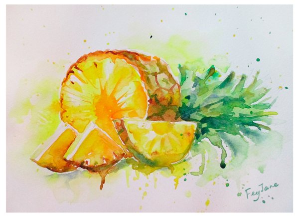 Фрукты акварелью