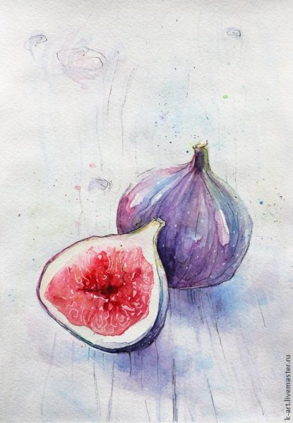 Рисование фруктов акварелью